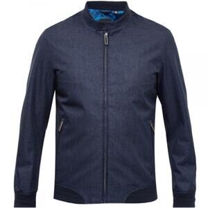 LKNW Ted Baker Apollo Mouline Bomber Jacket Navy 4 Large DD50